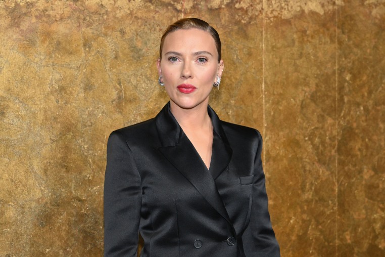 Scarlett Johansson arrives for The Albies at the New York Public Library in September 2023.