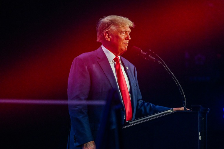 Former US President Donald Trump in West Palm Beach, Fla. on July 15, 2023. 