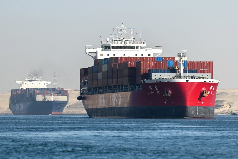 ship containers Red Sea