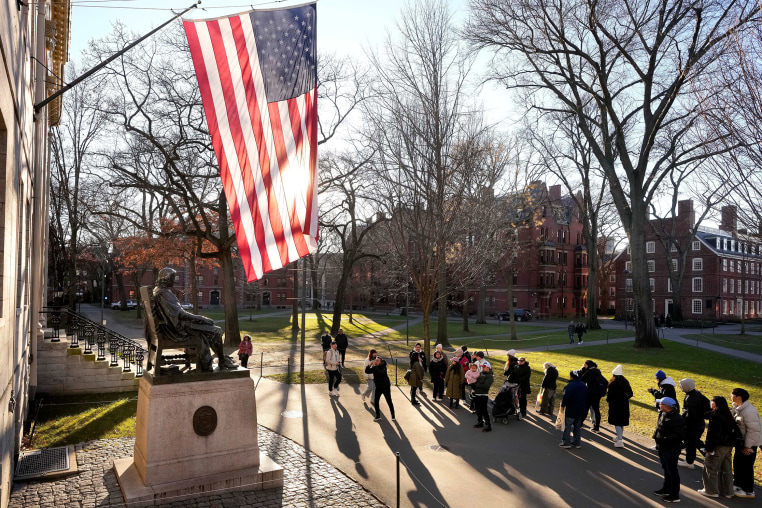 hardvard university campus usa american flag ivy league