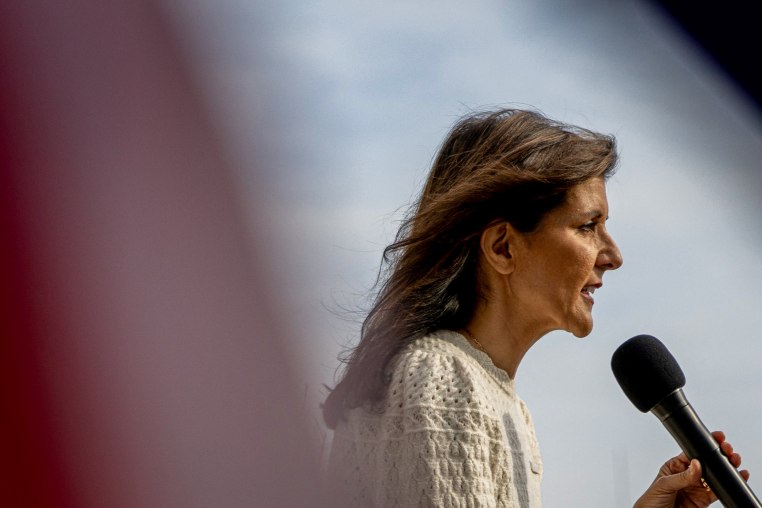 Nikki Haley speaks during a campaign stop in Georgetown, SC., on Feb. 22, 2024.