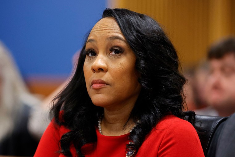 Fulton County District Attorney Fani Willis at the final arguments in her disqualification hearing at the Fulton County Courthouse on March 1, 2024, in Atlanta, 