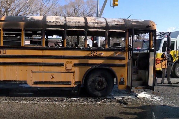 School Bus Catches Fire in Utah