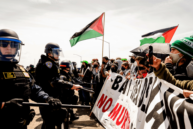 Traffic in the San Francisco Bay Area was also snarled for hours Monday morning as pro-Palestinian demonstrators shut down both directions of the Golden Gate Bridge and stalled a 17-mile  stretch of Interstate 880 in Oakland. 