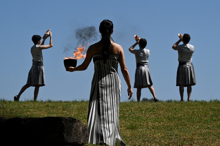 Olympic flame lit in ceremony at ancient Greek site ahead of Paris games
