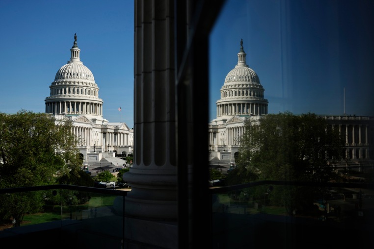  A view of the U.S. Capitol hours before the House of Representatives will transmit the articles of impeachment against Homeland Security Secretary Alejandro Mayorkas to the Senate on April 16, 2024 in Washington, DC. 
