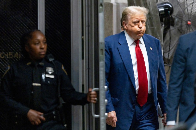 Donald Trump at Manhattan criminal court before his trial 
