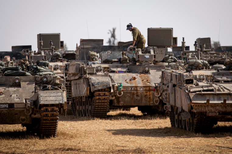 Israeli armored vehicles.