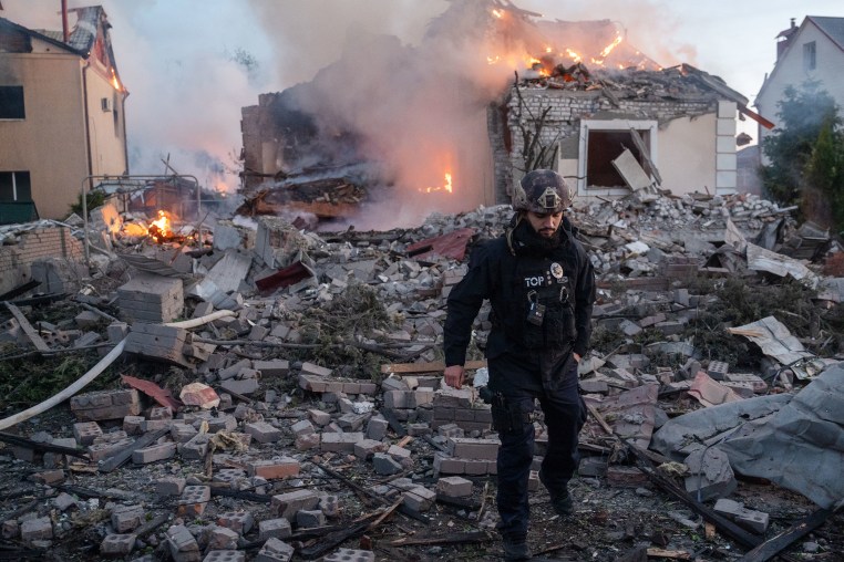 Aftermath of the explosion of a Russian missile in Kharkiv