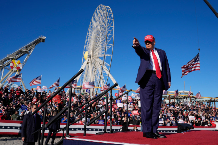 Donald Trump during a campaign rally in Wildwood, N.J.