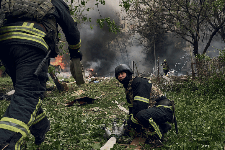 Russian military advance on Kharkiv, Ukraine on May 14, 2024. 