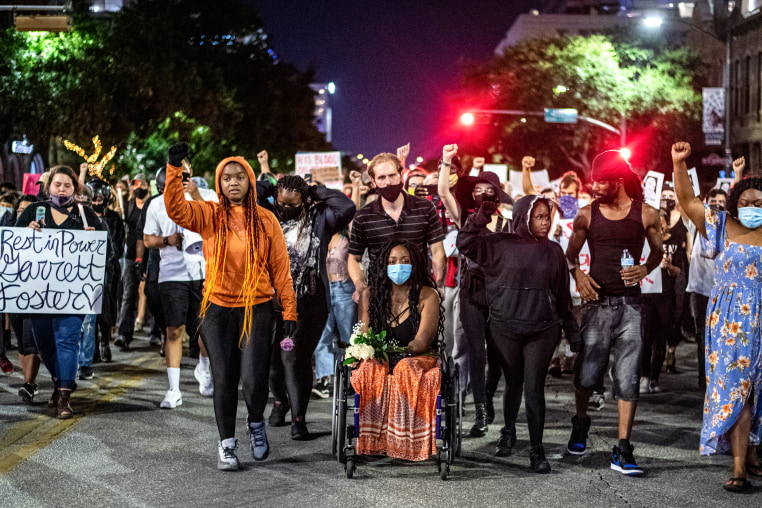 A march for Garrett Foster held in Austin