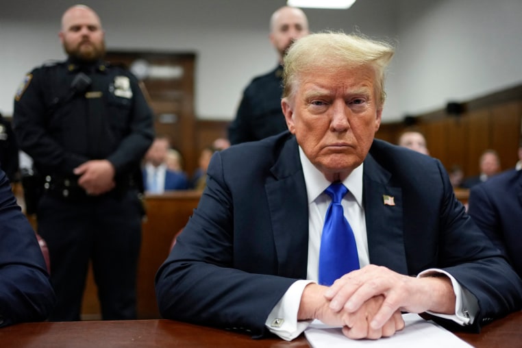 Former President Donald Trump attends his criminal trial at Manhattan criminal court on May 30, 2024.