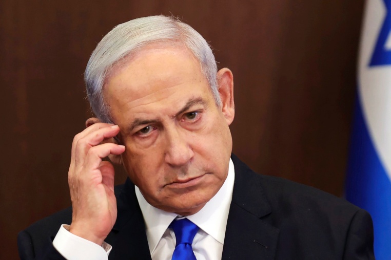Israeli Prime Minister Benjamin Netanyahu in the prime minister's office in Jerusalem on June 25, 2023. 