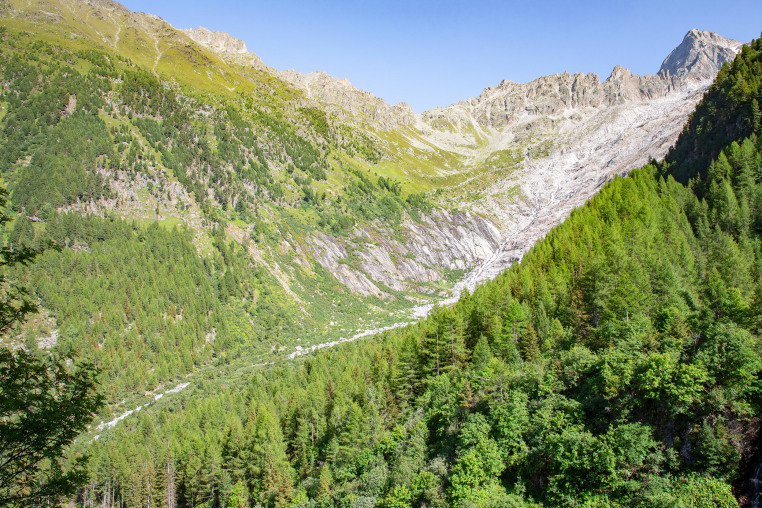 Trient River And Glacier In Valais, Switzerland