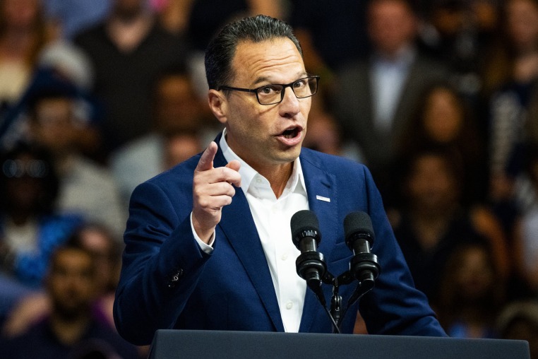 Gov. Josh Shapiro speaks during a campaign rally to introduce Gov. Tim Walz on Aug. 6, 2024 at Temple University in Philadelphia.