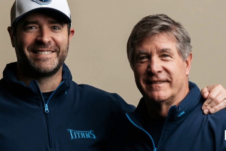 Tennesee Titans head coach Brian Callahan with his father, assistant coach Bill Callahan.