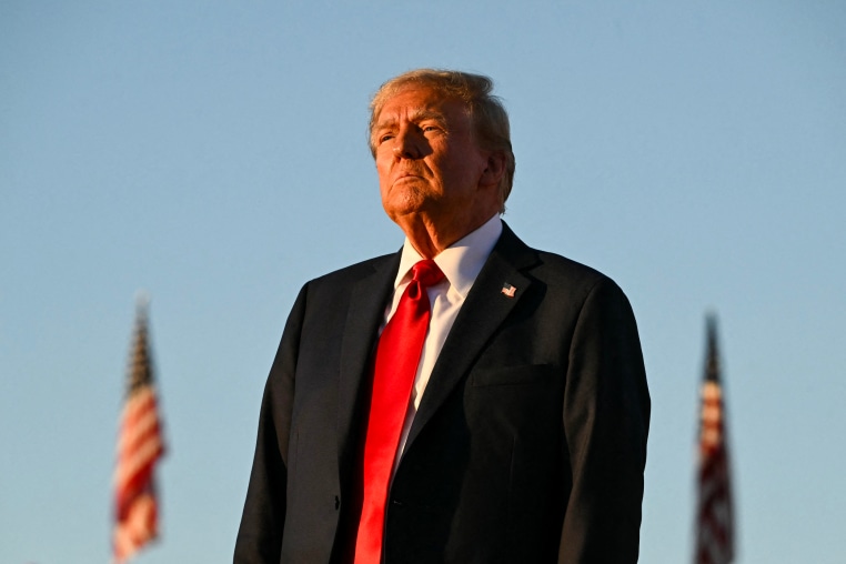 Former US President and Republican presidential candidate Donald Trump  in Butler, Pa. on Oct. 5, 2024.