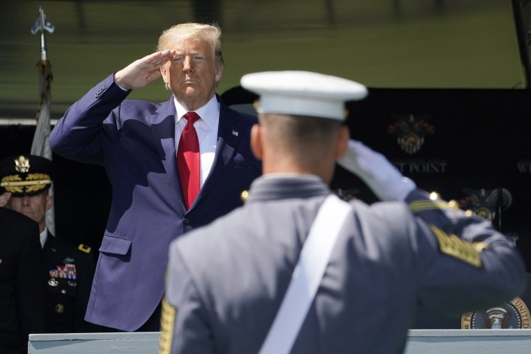 donald trump salute military west point cadet politics political politician