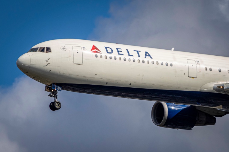 Delta airplane on the air.