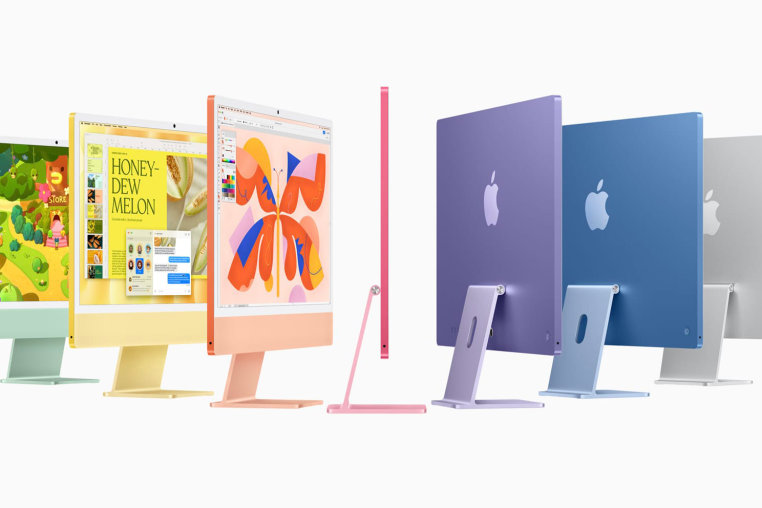 Apple iMacs in various colors