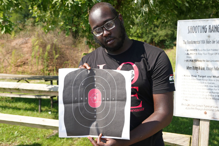 Isaiah Stanton at the shooting range.