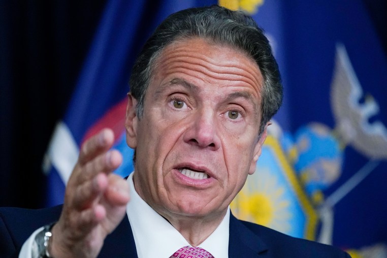 Andrew Cuomo speaks during a news conference