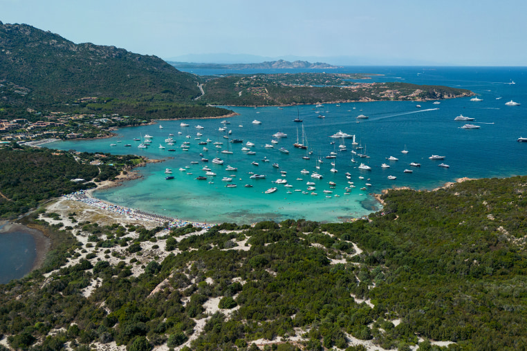  Beach in Costa Smeralda on  in Porto Cervo, Italy.