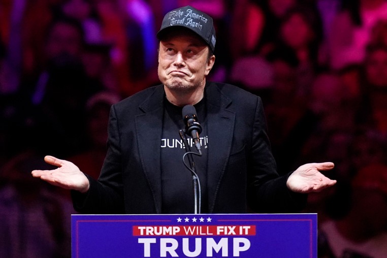 Image: Elon Musk speaks before former President Donald Trump