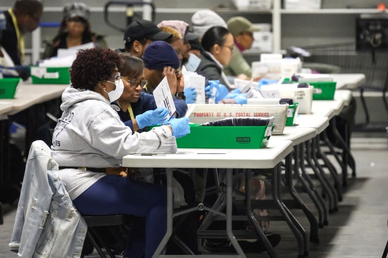 Philadelphia County election staff process mail-in votes