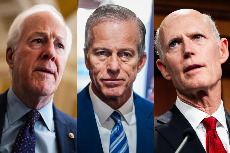  Sen. John Cornyn (R-Texas), Sen. John Thune (R-S.D.) and Sen. Rick Scott (R-Fla.)