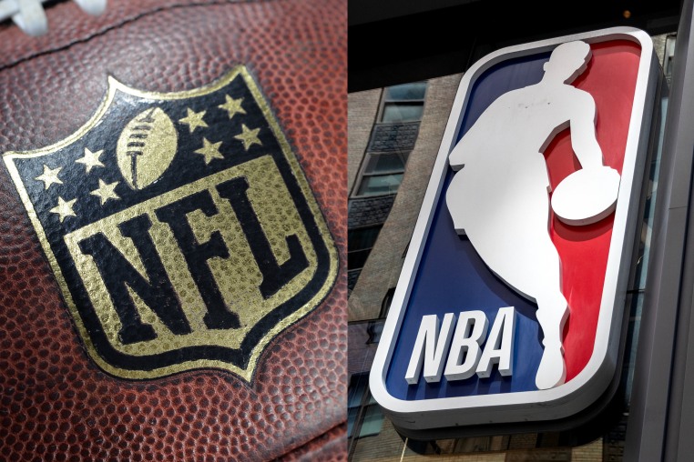 The NFL and NBA logos.