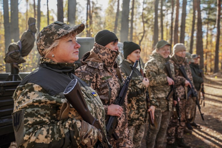 Female Mobile Group Of The Ukrainian Air Defense Forces In The Kyiv Oblast