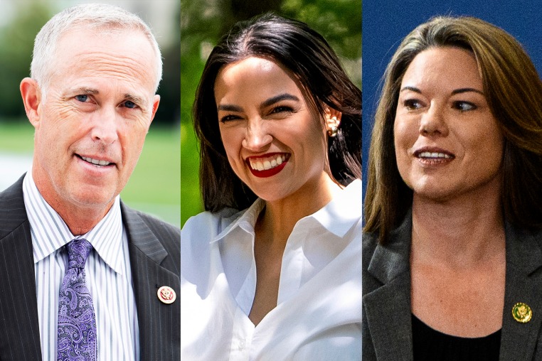 Rep. Jared Huffman (D-Calif.) Rep. Alexandria Ocasio-Cortez (D-NY) and Rep. Angie Craig, (D-Minn.)