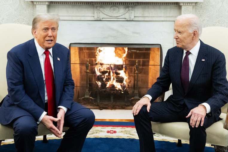 Joe Biden and Donald Trump sit in the White House