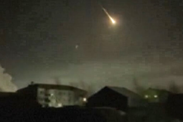 An asteroid lights up the sky over the Russian republic of Yakutia on Dec. 4, 2024.
