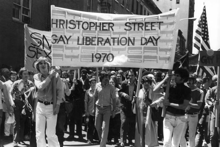 The first Stonewall anniversary march, organized by
the Christopher Street Liberation Day Committee,
New York, New York, June 28, 1970.