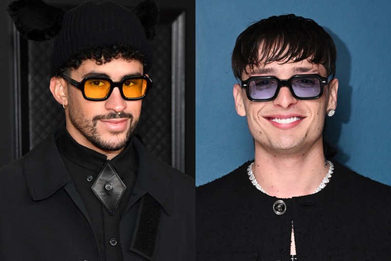 Side by side of Bad Bunny and Peso Pluma