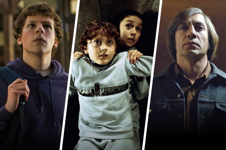 Jesse Eisenberg in "The Social Network," Daryl Sabra and Alexa Vega in "Spy Kids" and Javier Bardem in "No Country for Old Men."