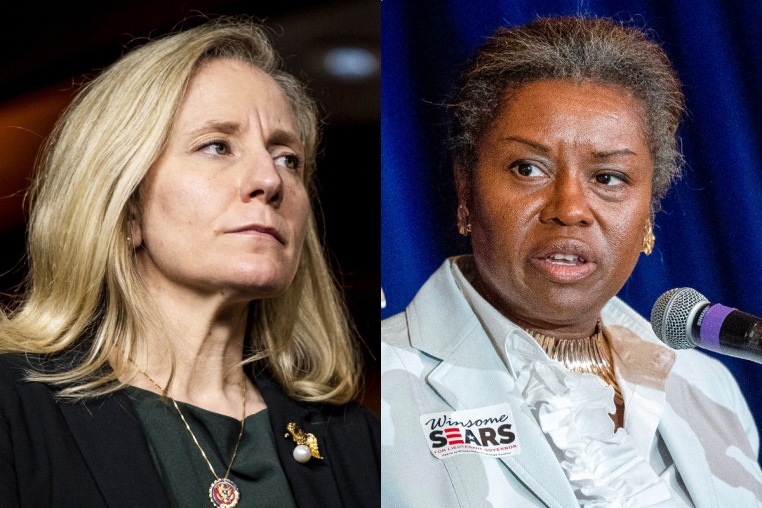 A split composite of Abigail Spanberger and Winsome Earle-Sears.