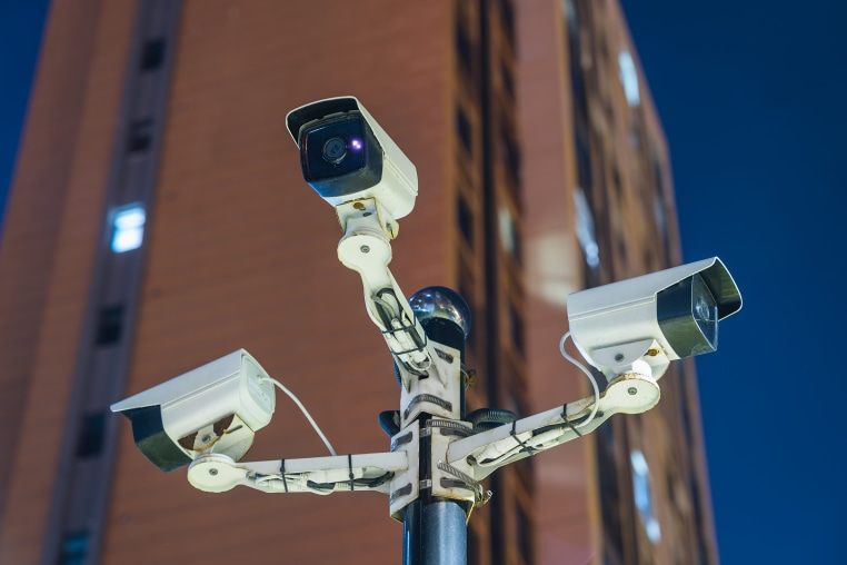 Security camera in residential area.