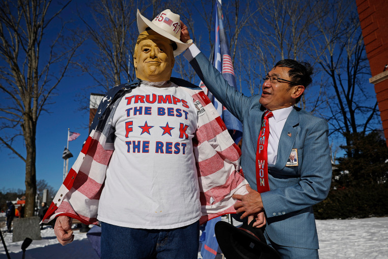 Former President Donald Trump Holds Campaign Rally In Rochester, New Hampshire