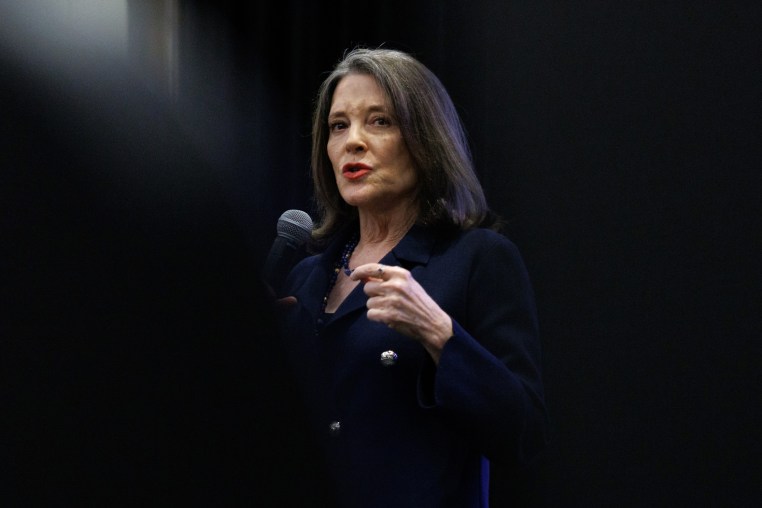 Marianne Williamson speaks at a campaign event