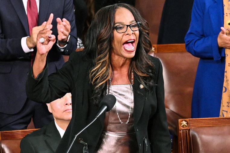 House Delegate Stacey Plaskett, D-U.S. Virgin Islands, speaks during the vote for speaker on Jan. 3, 2025.