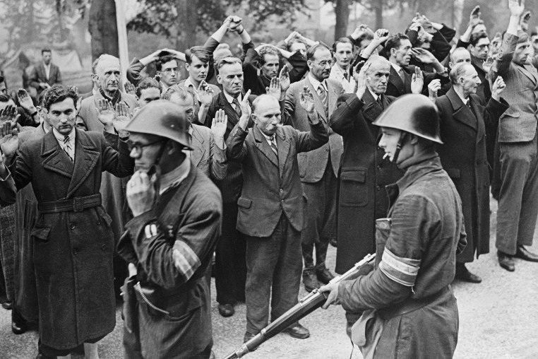 Citizens Being Guarded by Dutch Patriots