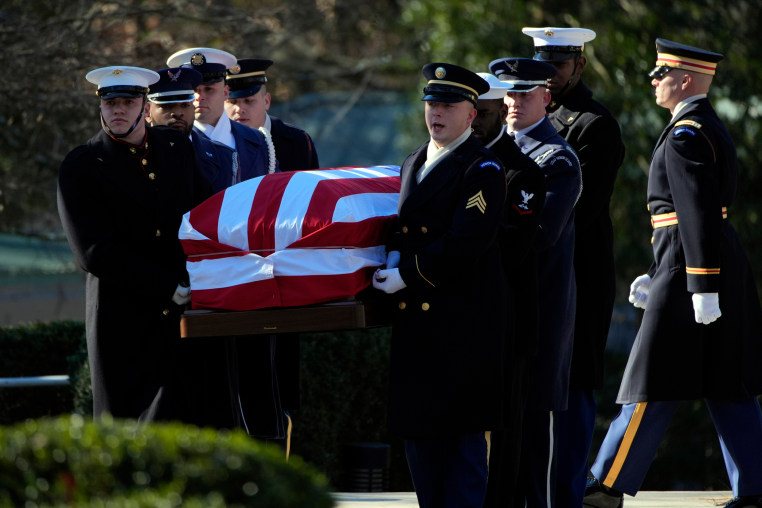 The casket of former President Jimmy Carter