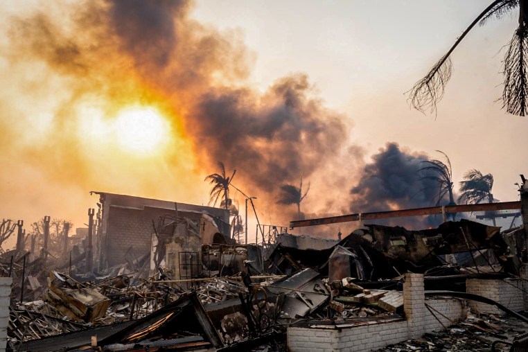 Houses destroyed by the fire.
