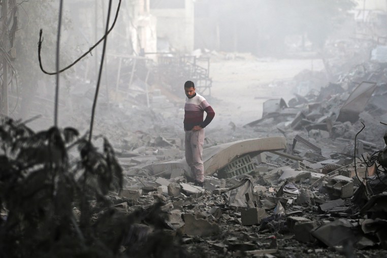 Israeli airstrikes at the Bureij refugee camp in central Gaza