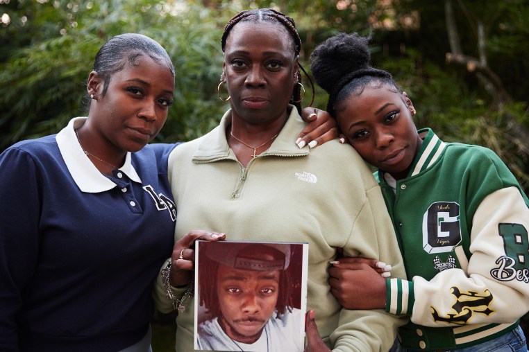 Ashtian Barnes' mother, Janice Hughes, and sisters Al'edra Barnes and Anaya Barnes.