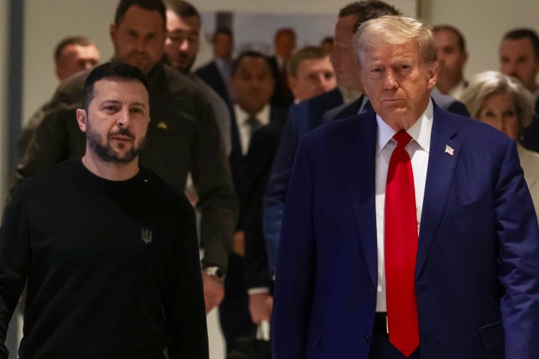Volodymyr Zelensky and Donald Trump